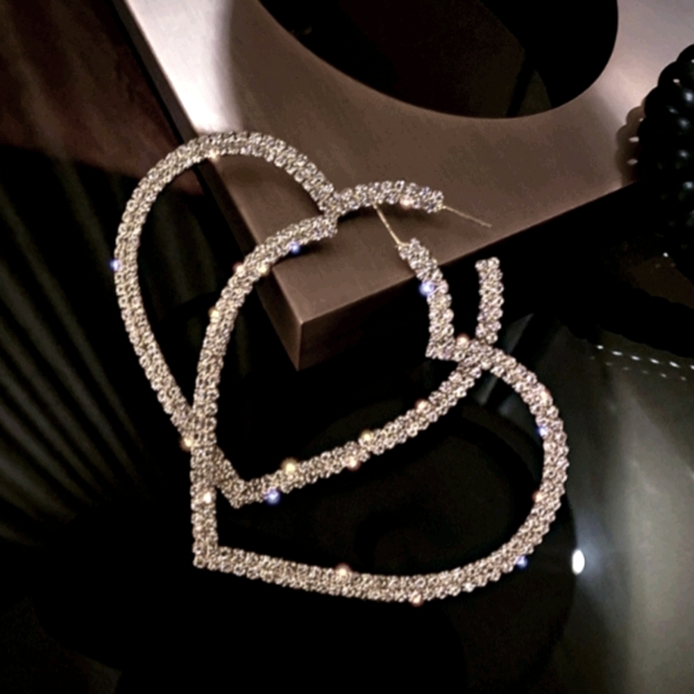 Rhinestone Big Hoop Earrings